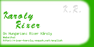 karoly rixer business card