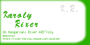 karoly rixer business card